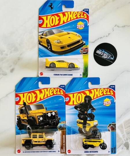 Ferrari F40 Competizione, '15 Land Rover Defender Double Cab & Honda Motocompo - MRP Combo - Set of 3
