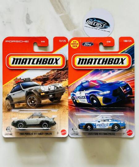1985 Porsche 911 Rally & 2025 Ford Mustang Police - MRP Combo - Set of 2