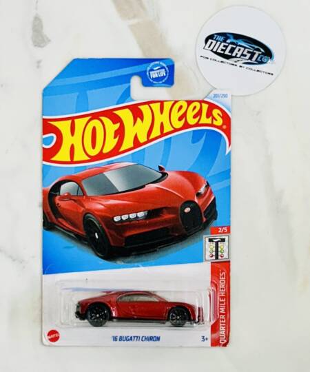 IMPORTED - 16 Bugatti Chiron (Red) - US Card - International Long Card (Blister Flaw)