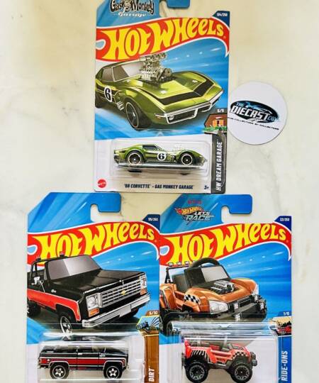 IMPORTED Combo - 68 Corvette, 71 Chevy Blazer Custom & Power Wheels Dune Racer - Set of 3