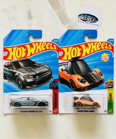 New Combo - 20 Dodge Charger Hellcat & Pagani Zonda Cinque Tooned - Set of 2