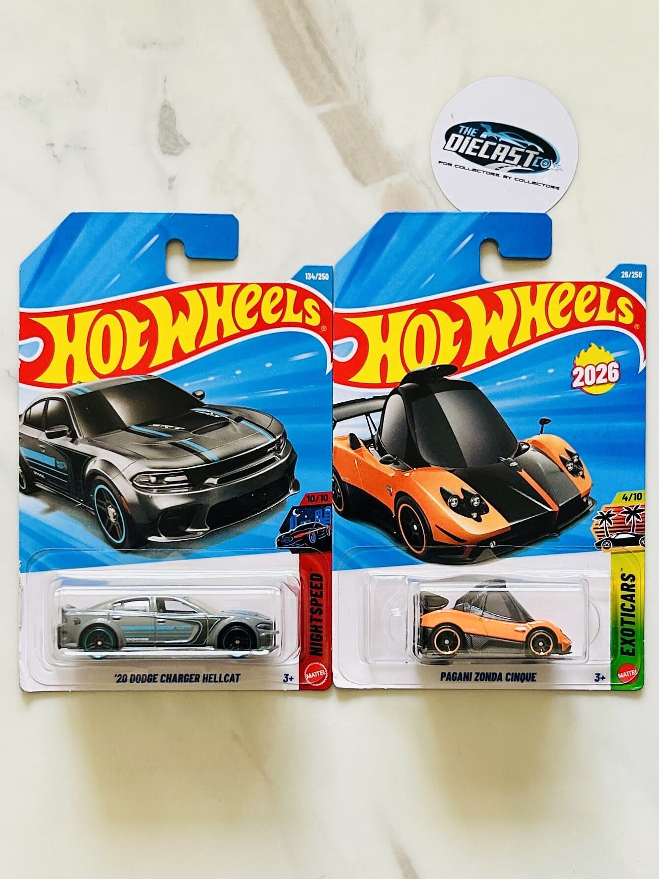 New Combo - 20 Dodge Charger Hellcat & Pagani Zonda Cinque Tooned - Set of 2