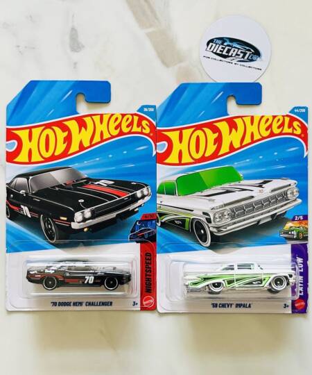 New Combo - 70 Dodge Hemi Challenger & 59 Chevy Impala - Set of 2