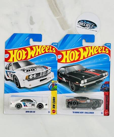 New Combo - BMW 635 CSi (White) & 70 Dodge Hemi Challenger - Set of 2
