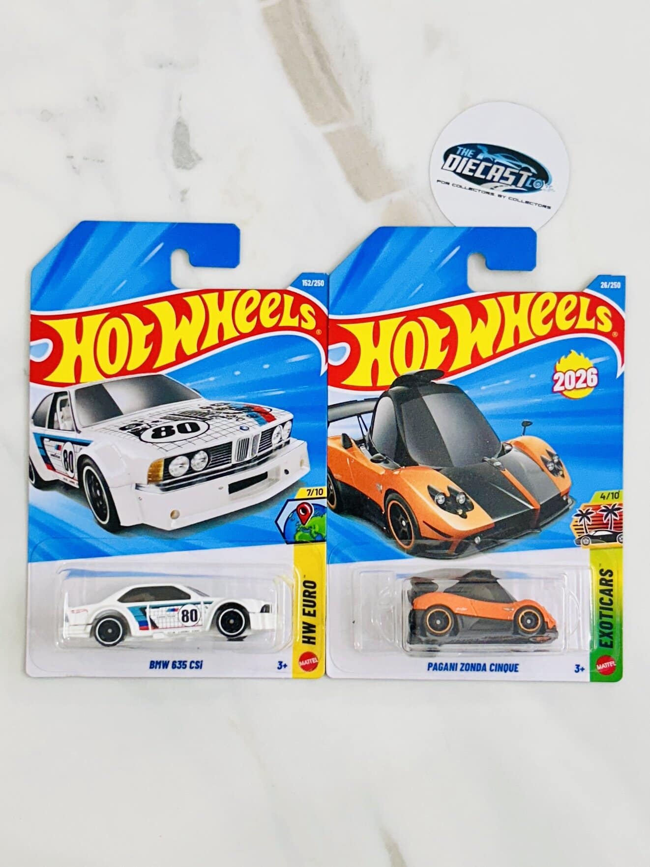 New Combo - BMW 635 CSi (White) & Pagani Zonda Cinque - Set of 2