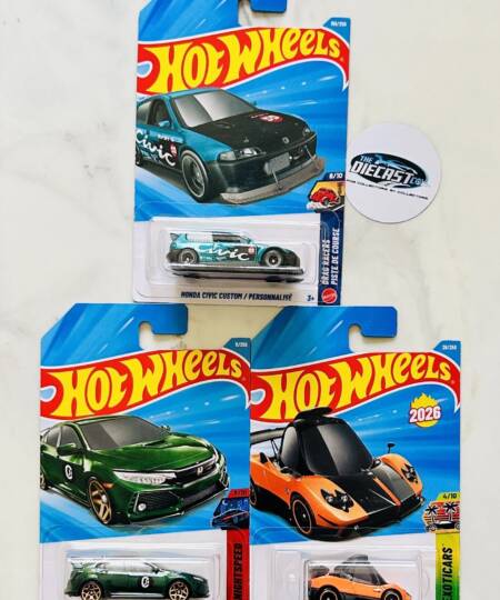 New Combo - Honda Civic Custom, 2018 Honda Civic Type R & Pagani Zonda Cinque Tooned - Set of 3