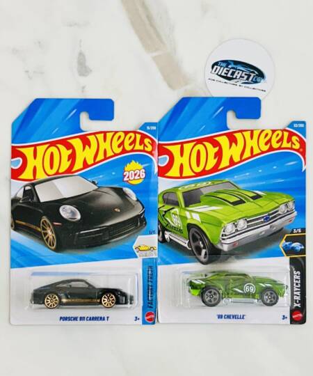 New Combo - Porsche 911 Carrera T (Black) & 69 Chevelle - Set of 2