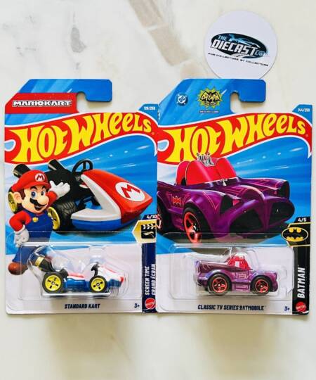 New Combo - Standard Kart (Mario) & Classic TV Series Batmobile Tooned - Set of 2